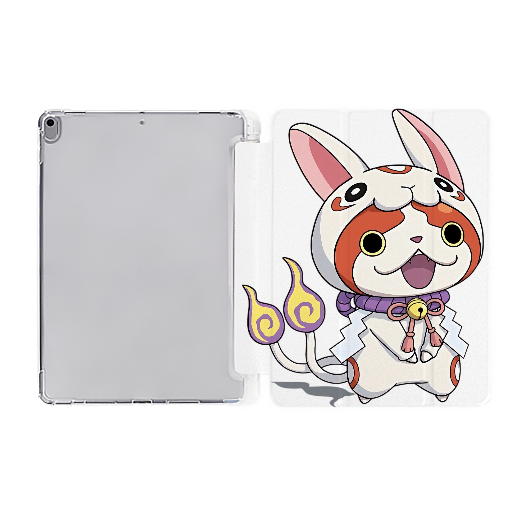 （画像用） 妖怪ウォッチ Yo-kai Watch IPad ケース ペン収納付き 三つ折りスタンド PUレザー×シリコン 対応機種9.5/10.5/10.9インチ